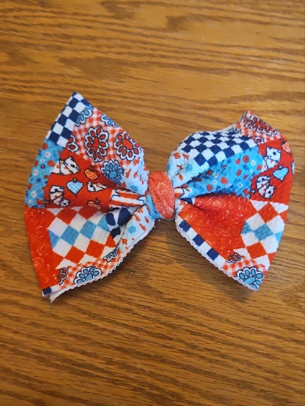 Kids Checkerboard & Pattern Bow Hair Clips - Assorted Colors
